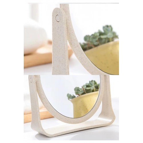 Masa üstü Makyaj Aynası - Oval Masa Aynası  Çift Taraflı 360° Açısı Ayarlanabilir